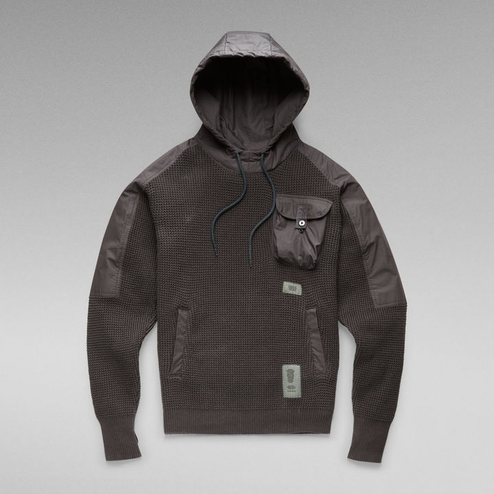 Woven Mix Hooded Knit | グレー | G-STAR® JP