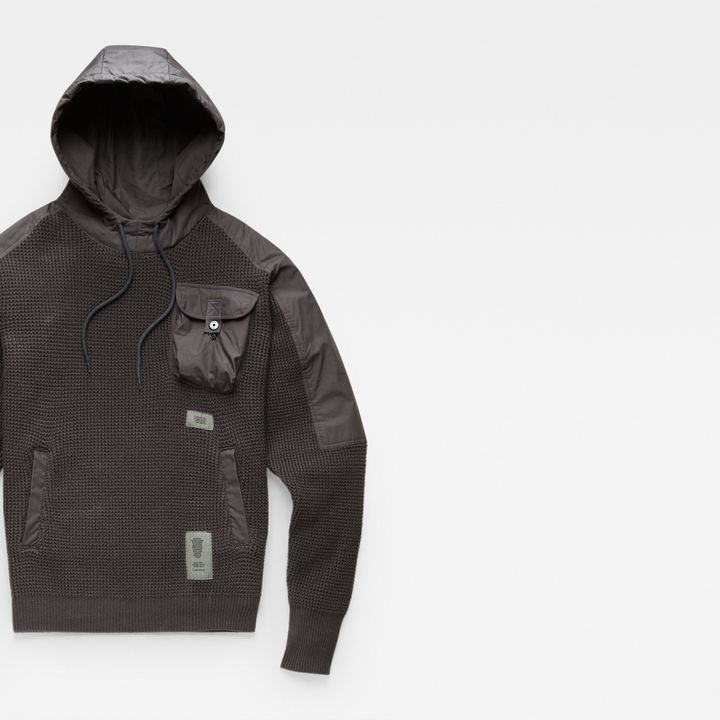 Woven Mix Hooded Knit | グレー | G-STAR® JP