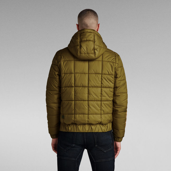 Meefic Square Quilted Hooded Jacket | Brown | G-STAR® US
