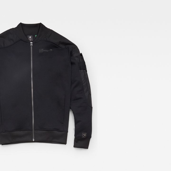 Mixed Cargo Bomber Jacket Sweater | Black | G-STAR® US