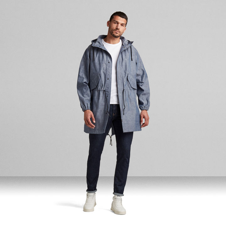 GSRR Lightweight Hooded Selvedge Chambray Parka | G-STAR® NZ