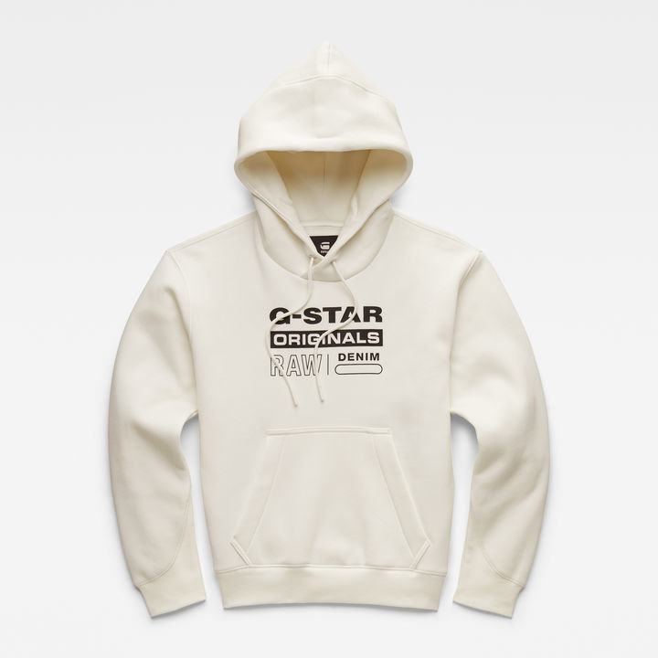 Premium Core Originals Logo Hoodie White G STAR US