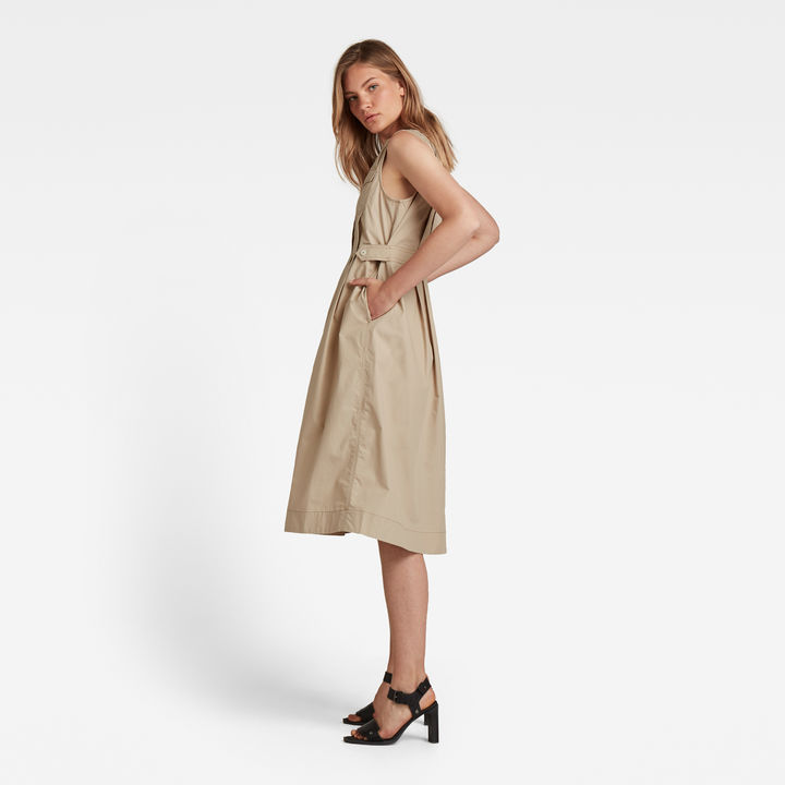 Beige fit and flare dress discount