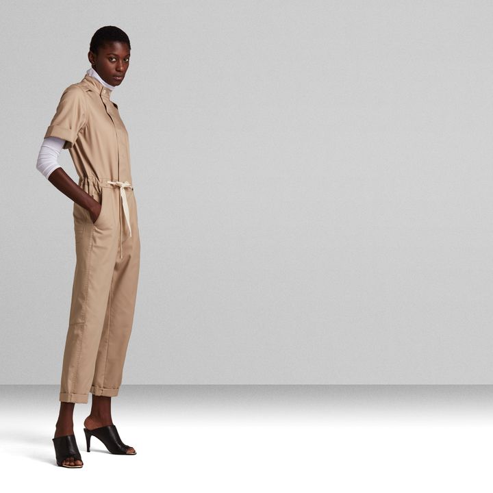Shortsleeve Jumpsuit Beige G STAR ZA