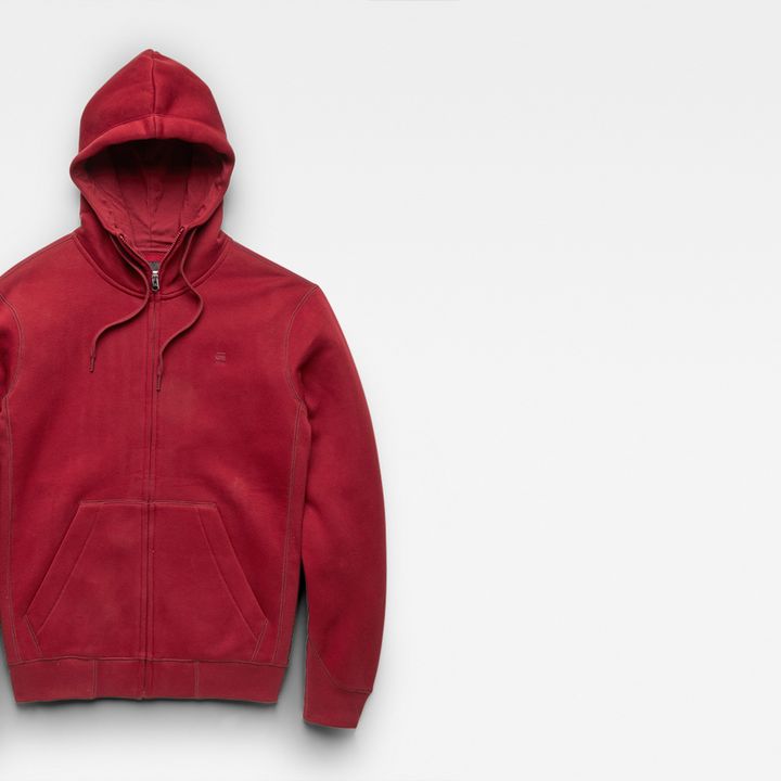 Premium Core Hooded Zip Sweater Red G STAR ZA