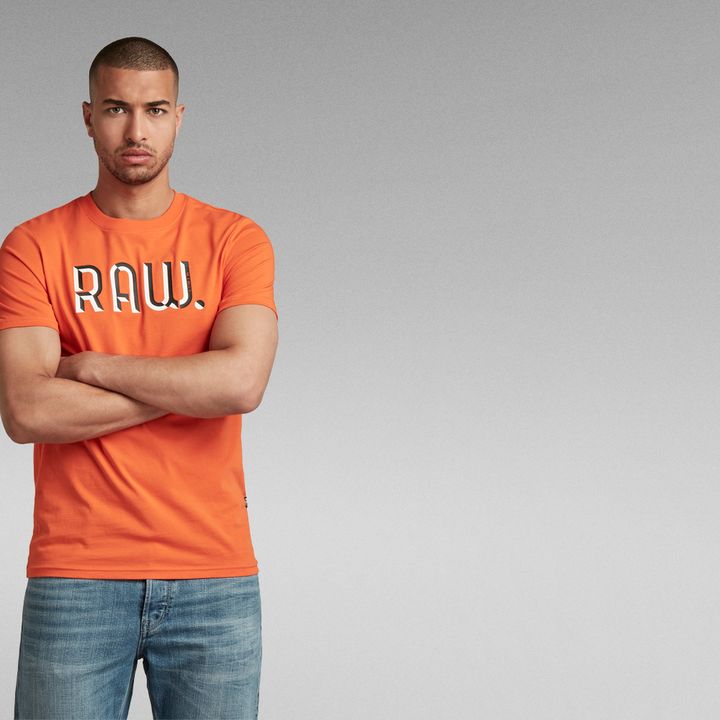 3D RAW. Slim T Shirt Orange G STAR US