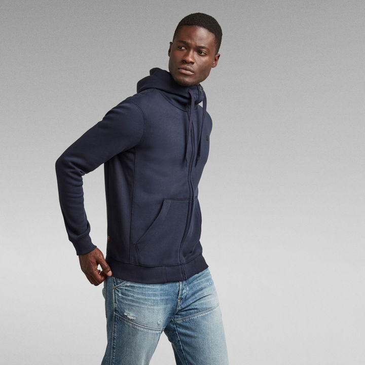 Premium Core Hooded Zip Sweater Dark blue G STAR CA