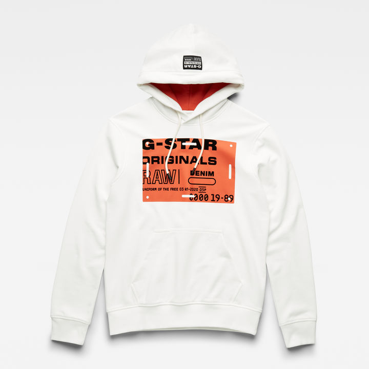 White g star raw hoodie top