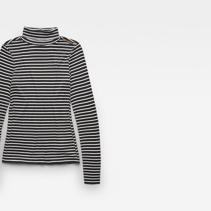 Striped long sleeve mock neck hot sale