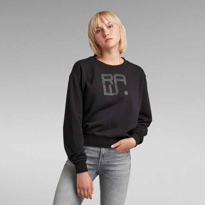 Graphic Crew Sweater Black G STAR IE