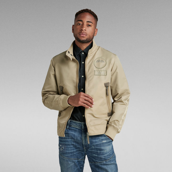 Harrington Jacket Beige G STAR CA