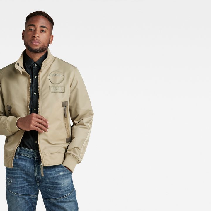 Harrington Jacket Beige G STAR CA
