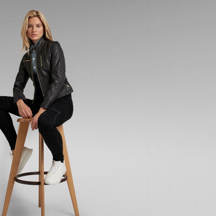 G star leather jacket womens sales