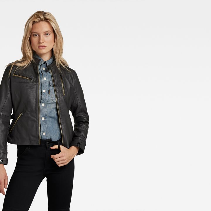 G star leather jacket womens shop