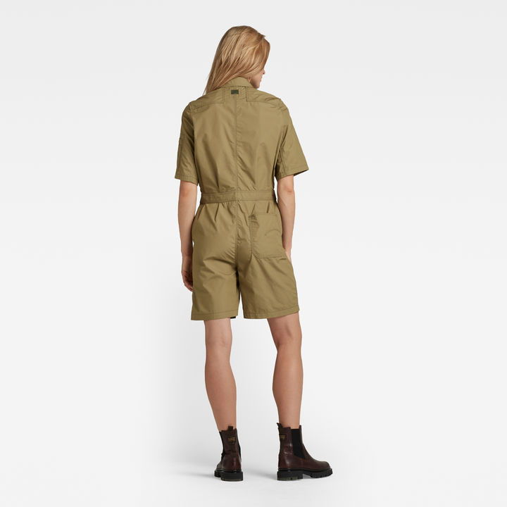 Multi Zip Playsuit Green G STAR US
