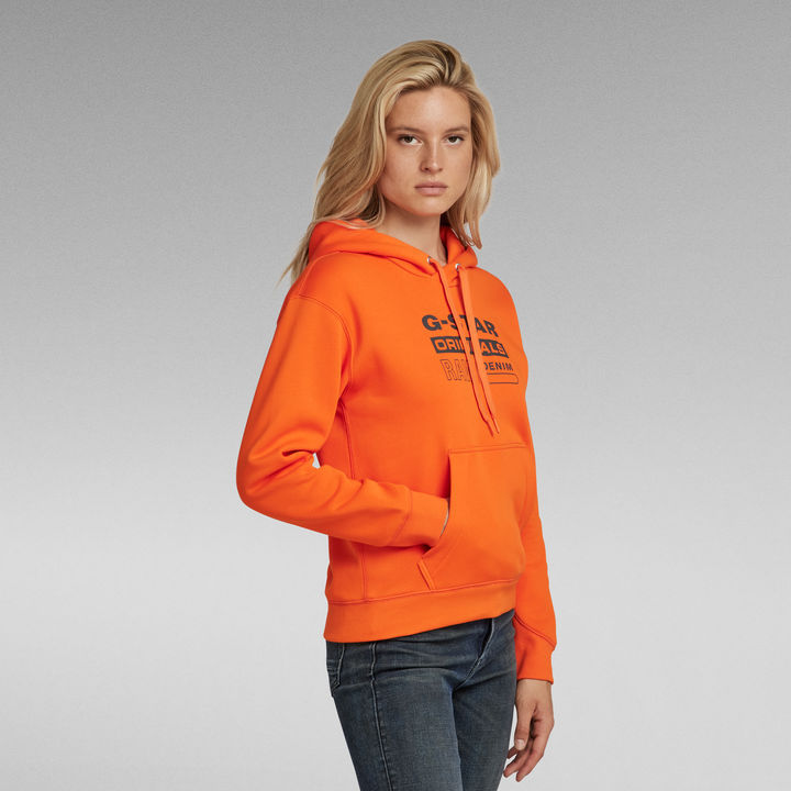 Premium Core Originals Logo Hoodie Orange G STAR US