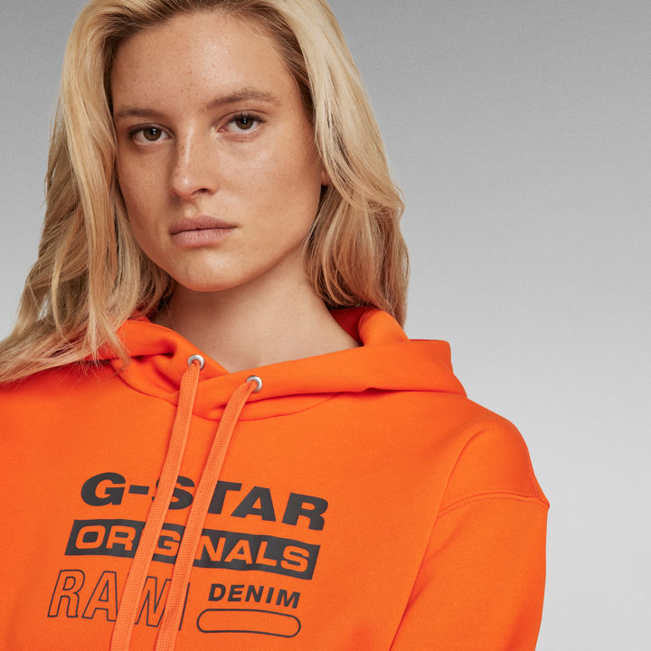 Premium Core Originals Logo Hoodie Orange G STAR US