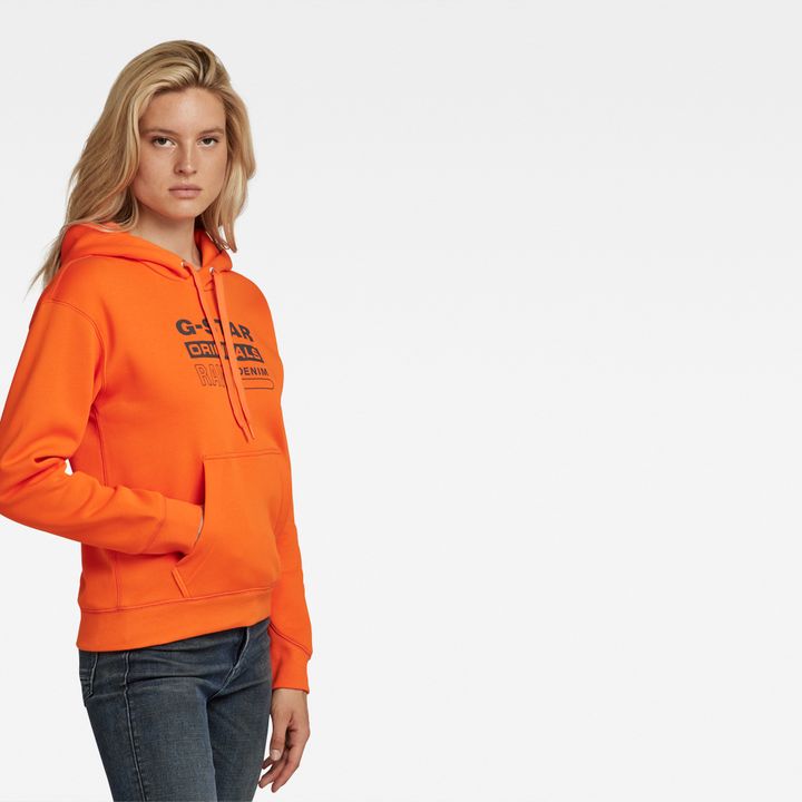 Premium Core Originals Logo Hoodie Orange G STAR US