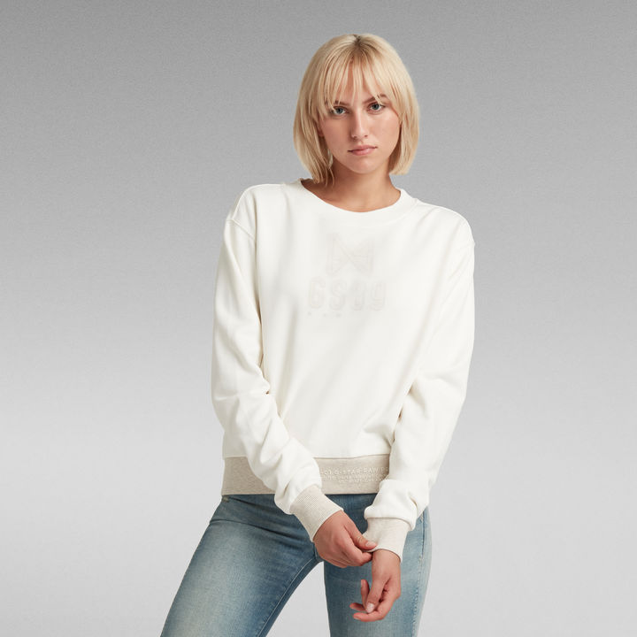 Graphic Crew Sweater White G STAR IE