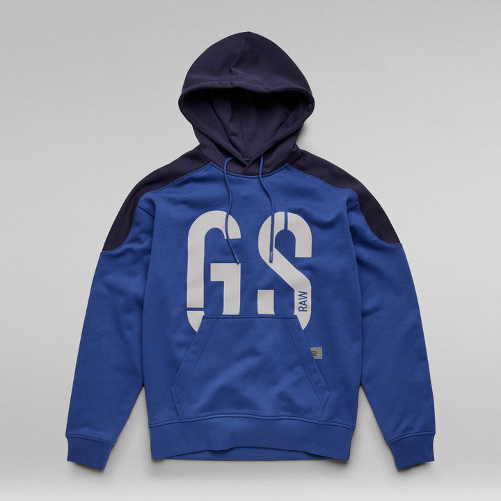 89 Logo Block Hoodie Medium blue G STAR US