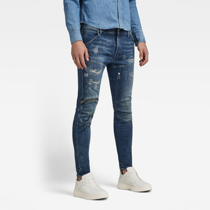 5620 3D Zip Knee Skinny Jeans | Medium blue | G-STAR® US