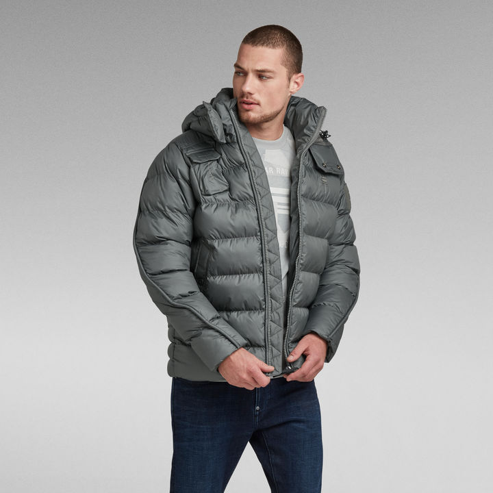 G Whistler Padded Hooded Jacket Grey G STAR AU