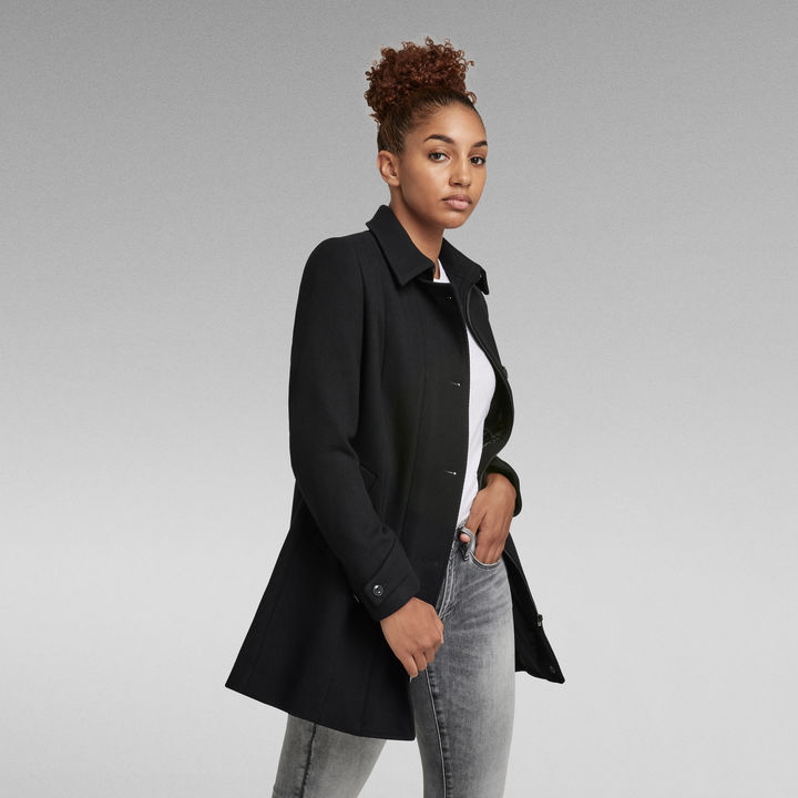 Minor Slim Wool Mantel Schwarz G STAR DE