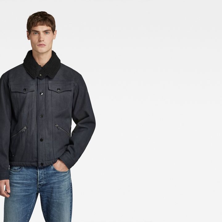 Flight Combat Sherpa Jacket Dark blue G STAR AU