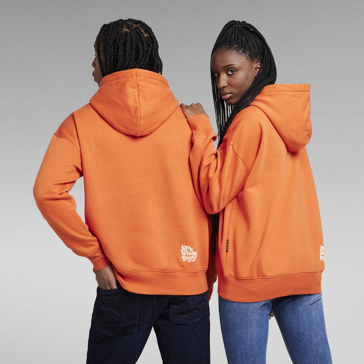 Orange g star hoodie top