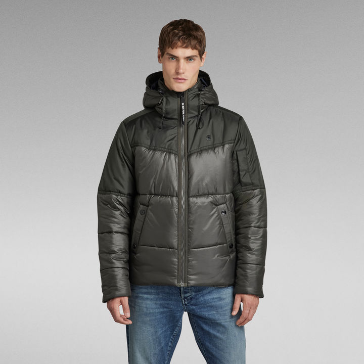 Quilted Hooded Puffer Jacket | Grey | G-STAR® US