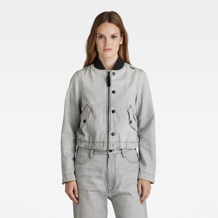 Drawstring Bomber Jacket Grey G STAR US