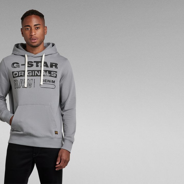 Originals Logo GR Hooded Sweater | Grey | G-STAR® US