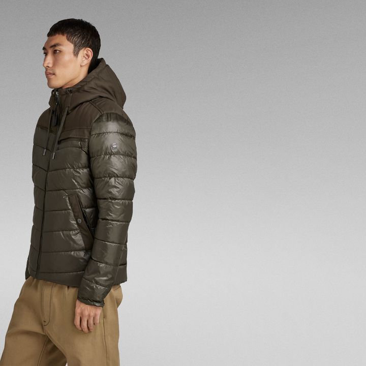 Attacc Quilted Hooded Jacket Green G STAR ZA
