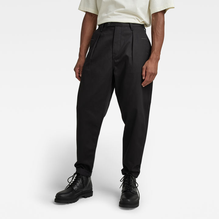 Pleated Relaxed Chino | ブラック | G-STAR® JP