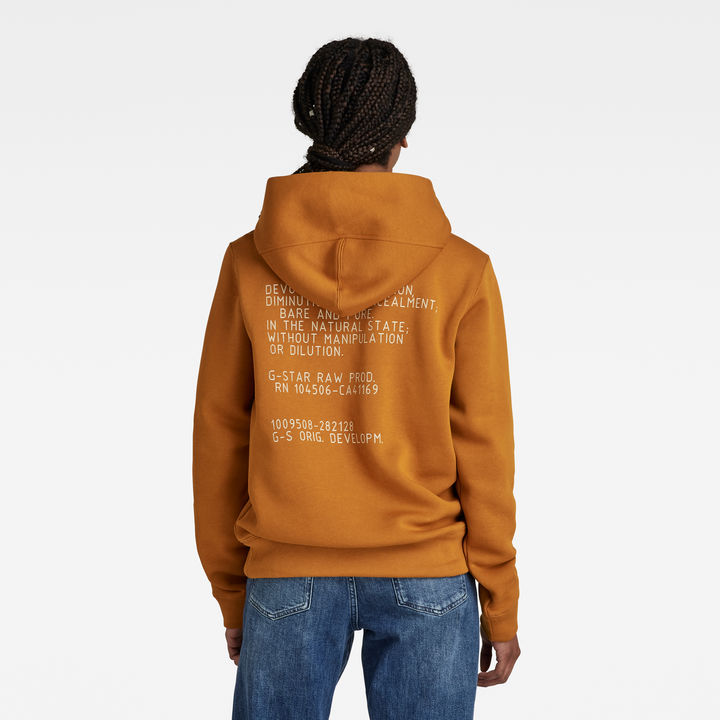 Back Text Hooded Sweater Yellow G STAR CA