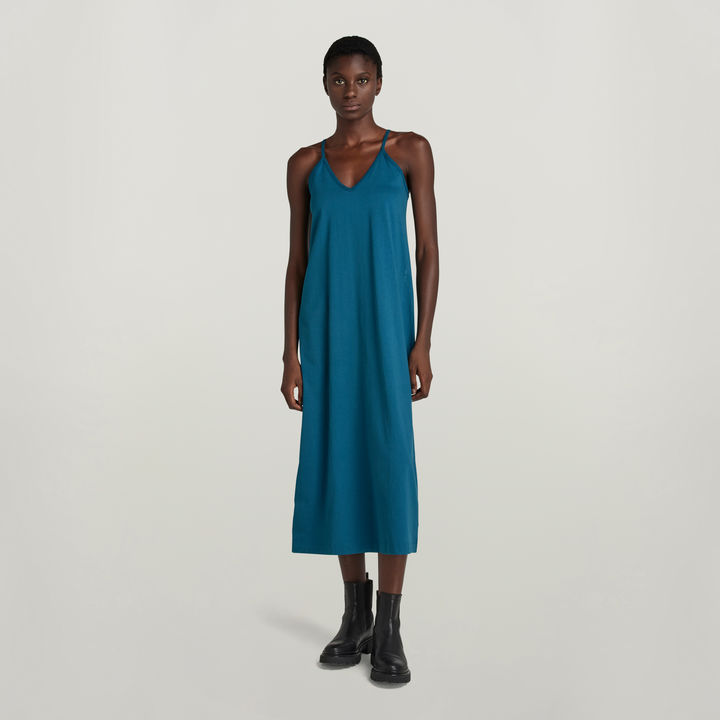 Blue loose dress clearance