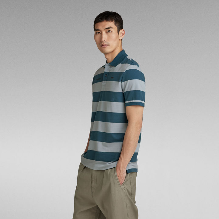 Multi Stripe Polo - Creme/Laguna Blue/White
