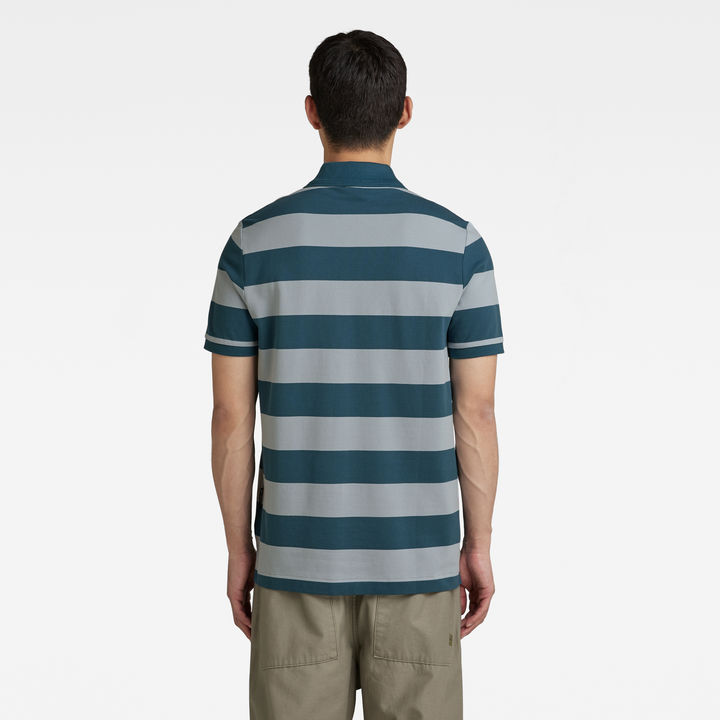 Multi Stripe Polo - Creme/Laguna Blue/White