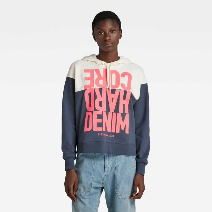 Hoodie color block top