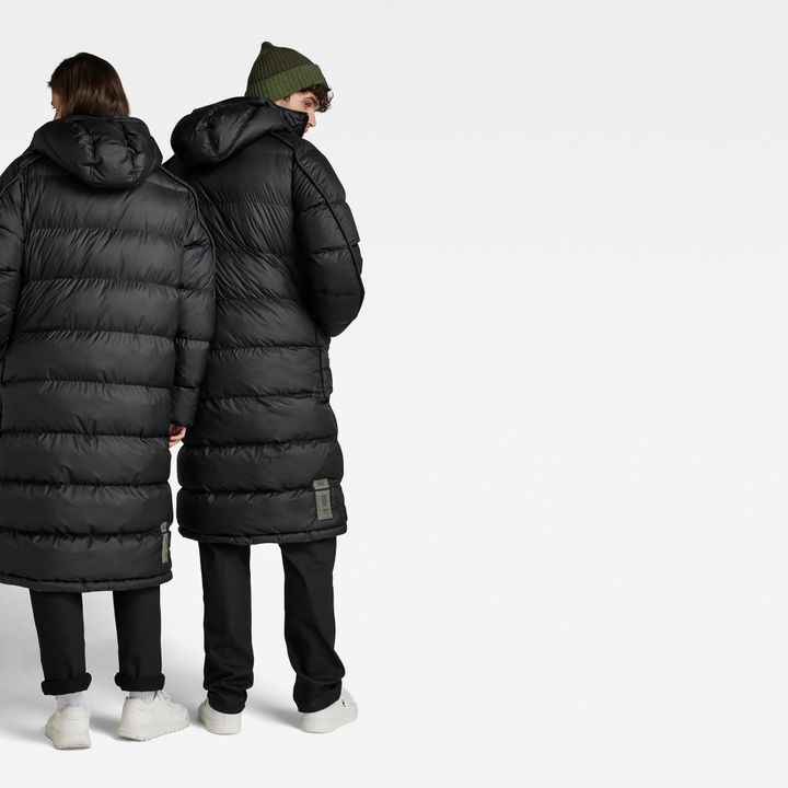 Unisex Extra Long Puffer Jacket Black G STAR US