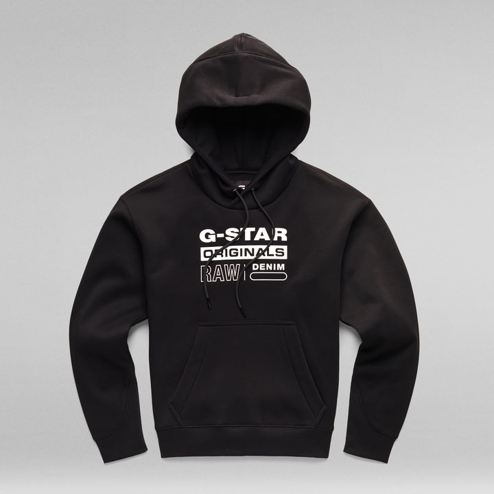 Premium Core Originals Logo Hoodie Black G STAR AU