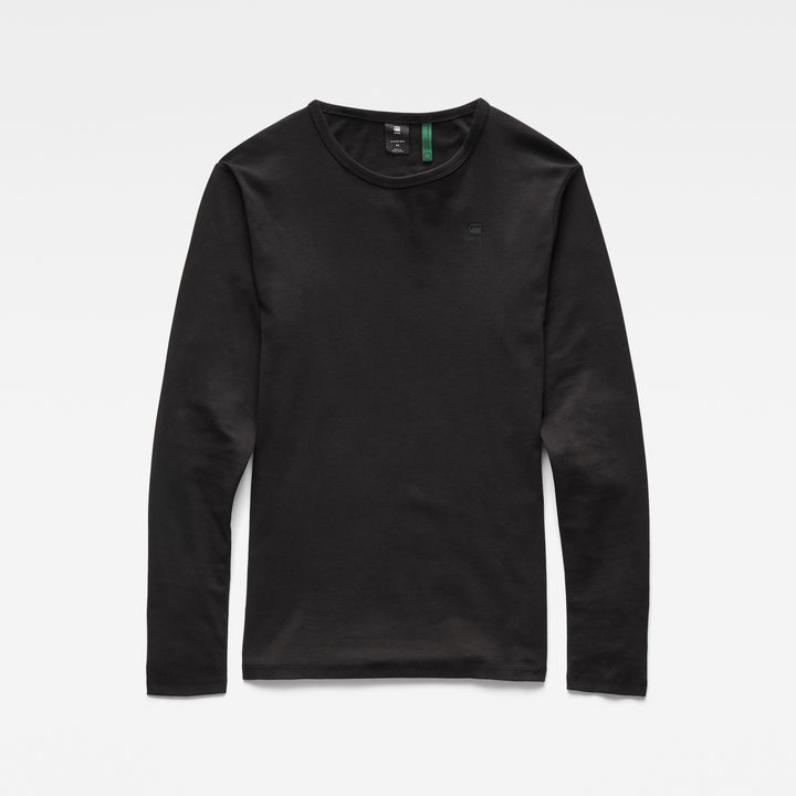 Basic Round Neck Long Sleeve T Shirt Black G STAR HR
