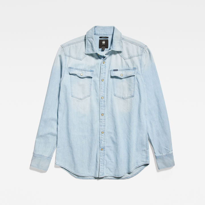 Unisex 3301 Slim Shirt Light blue G STAR CA