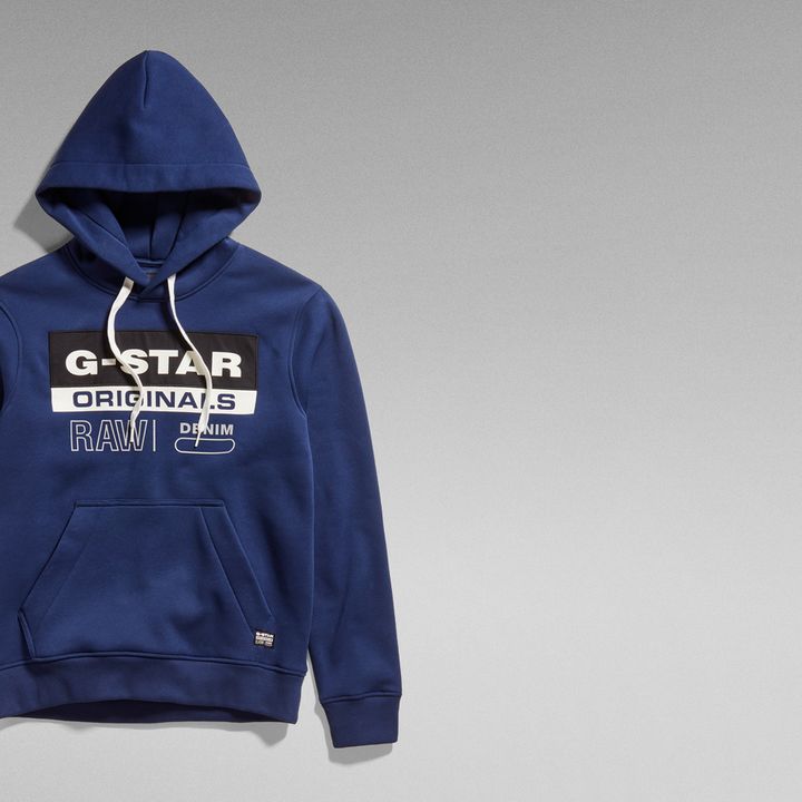 G star blue hoodie clearance