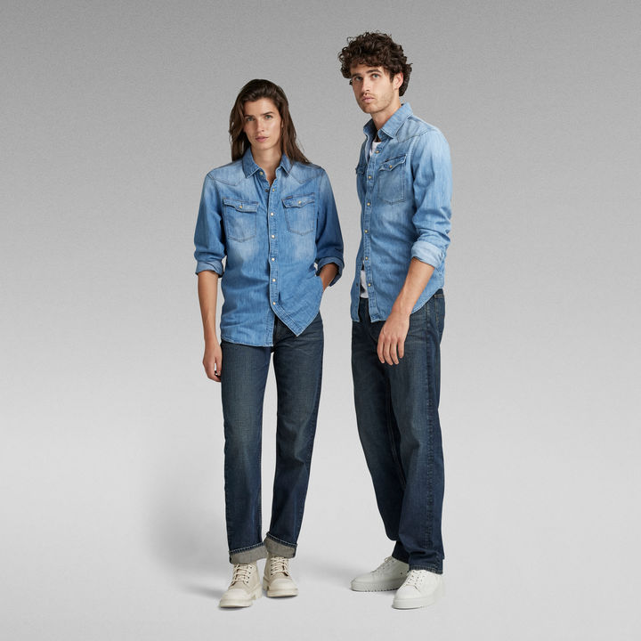 Unisex 3301 Slim Shirt Medium blue G STAR NL