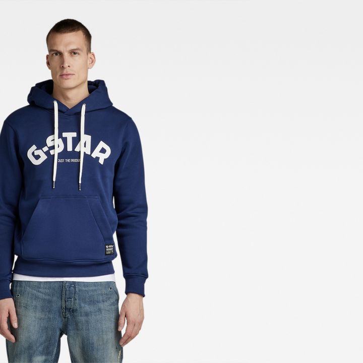 Varsity Felt Hooded Sweater Dark blue G STAR US