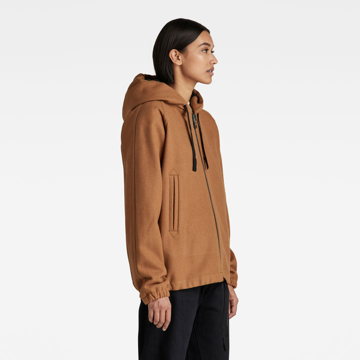 Wool Hoody Jacket Brown G STAR AU