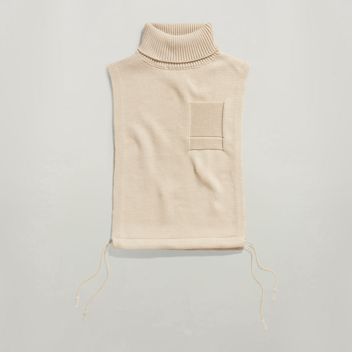 Knitted Top Open Side Turtle Neck