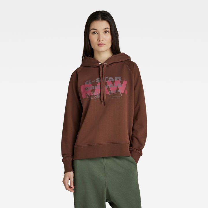 G star Raglan Originals Hoodie Brown XS Woman
