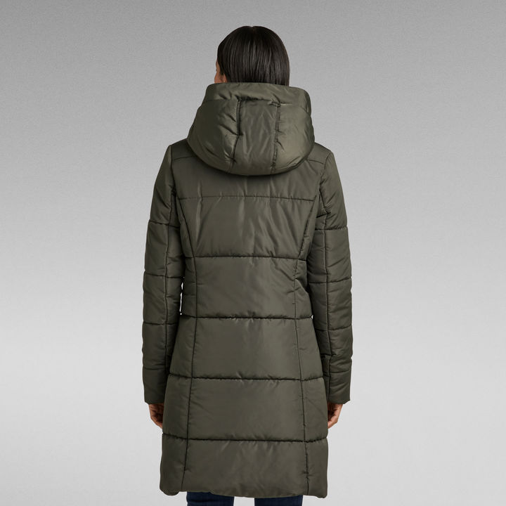 Quilted Hooded Puffer Long Coat | Grey | G-STAR® US